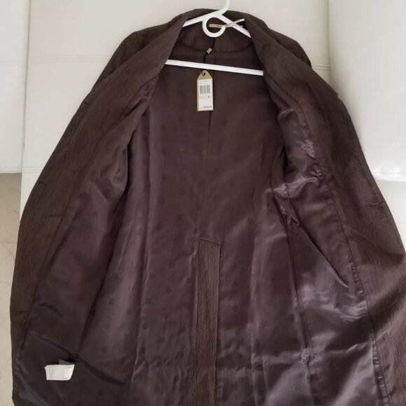 NWT Max Studio Long Fitted Jacket Coat Size 6 (feels like 8) Chocolate Brown - Picture 2 of 5